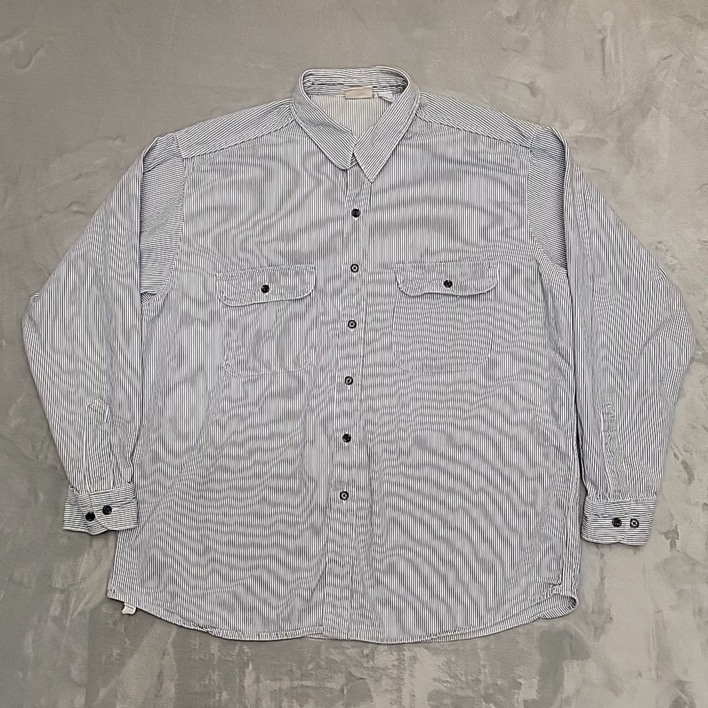 Five Brother Shirt Men 2XL Blue Striped Workwear Hickory Stripe Heavyweight Work